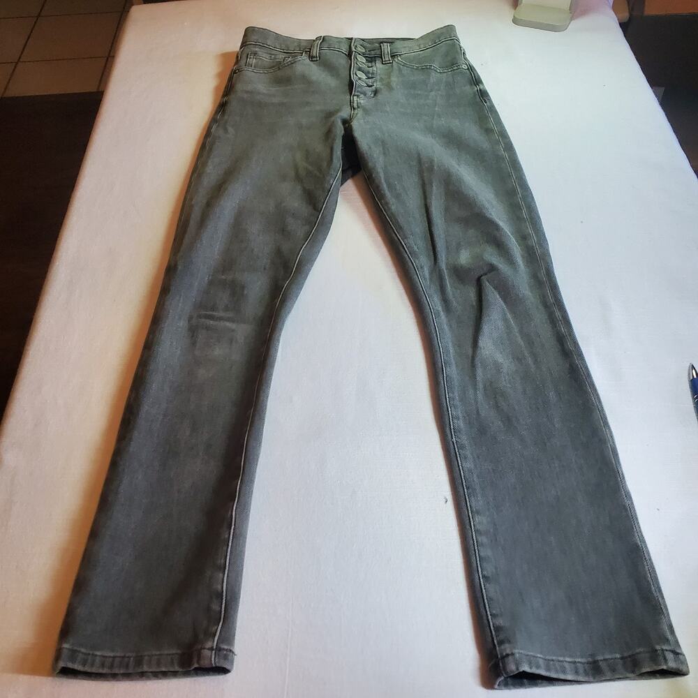 Banana Republic Womens Size XS W25 Grey Denim Jeans High Rise Slim Leg Stretch